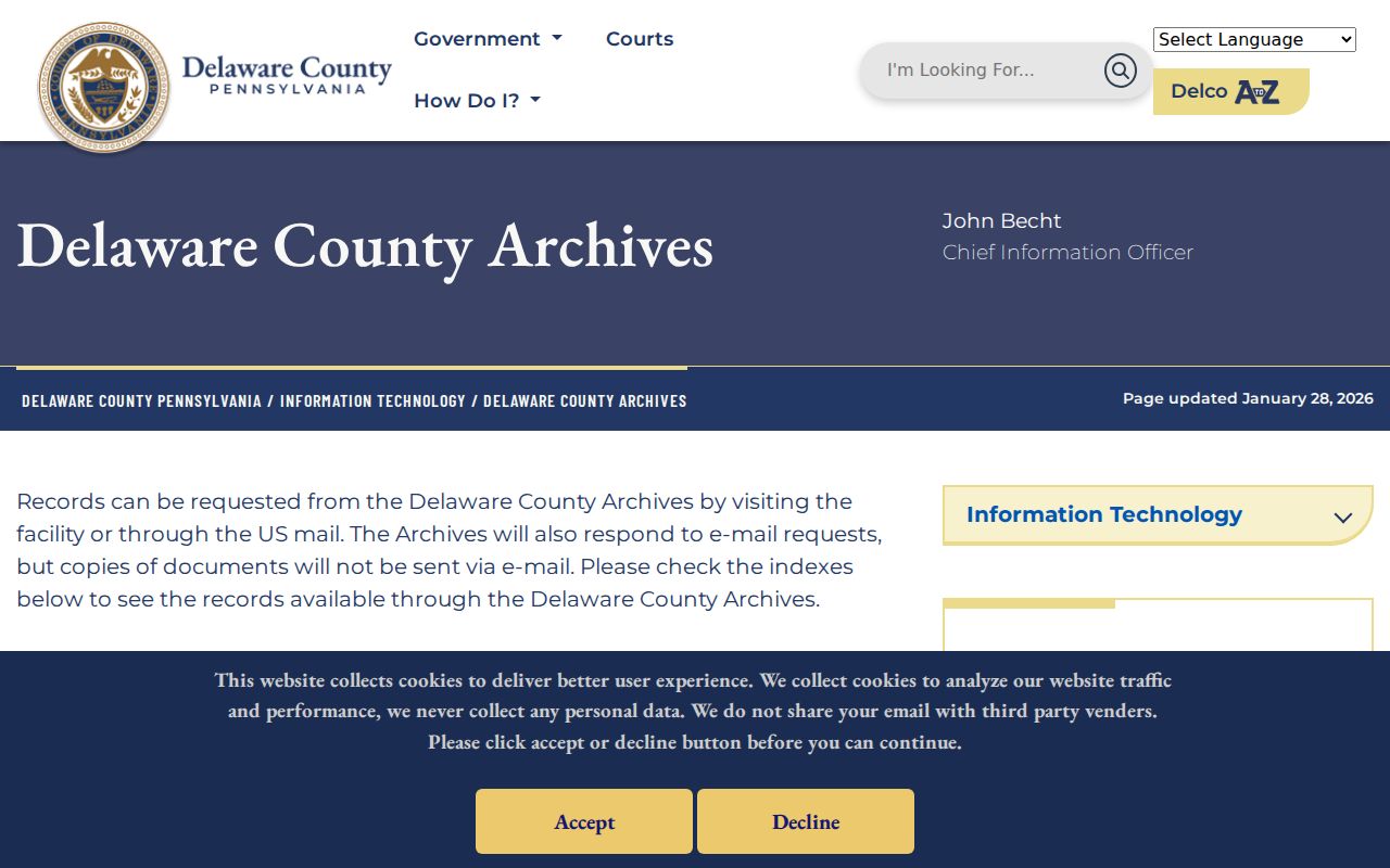 Springfield Township residents directory Delaware County Archives access