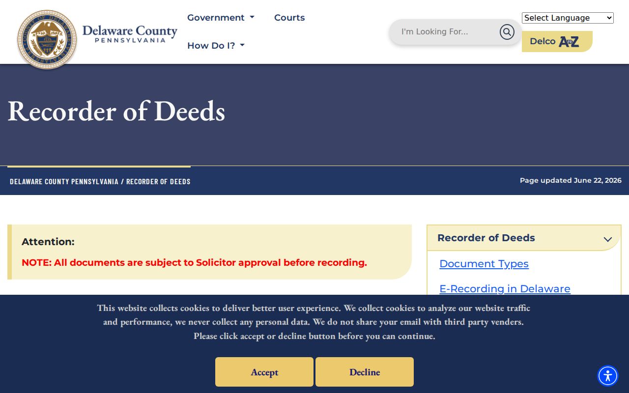 Springfield Township residents directory Recorder of Deeds office