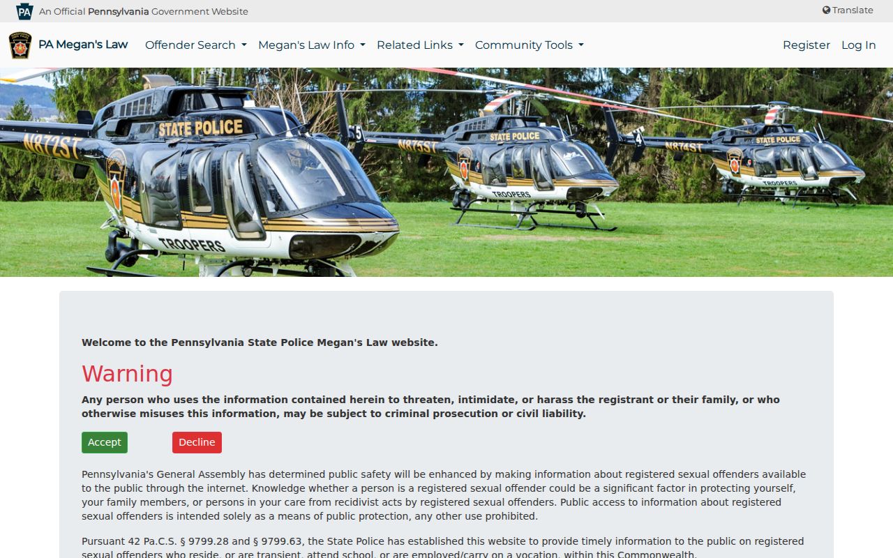 Springfield Township neighbors Megan's Law ZIP and radius search