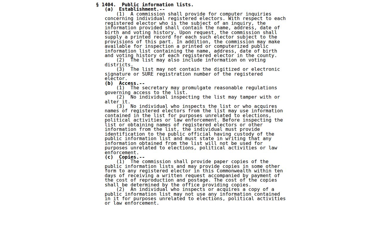 Springfield Township neighbors Pennsylvania Election Code section 1404